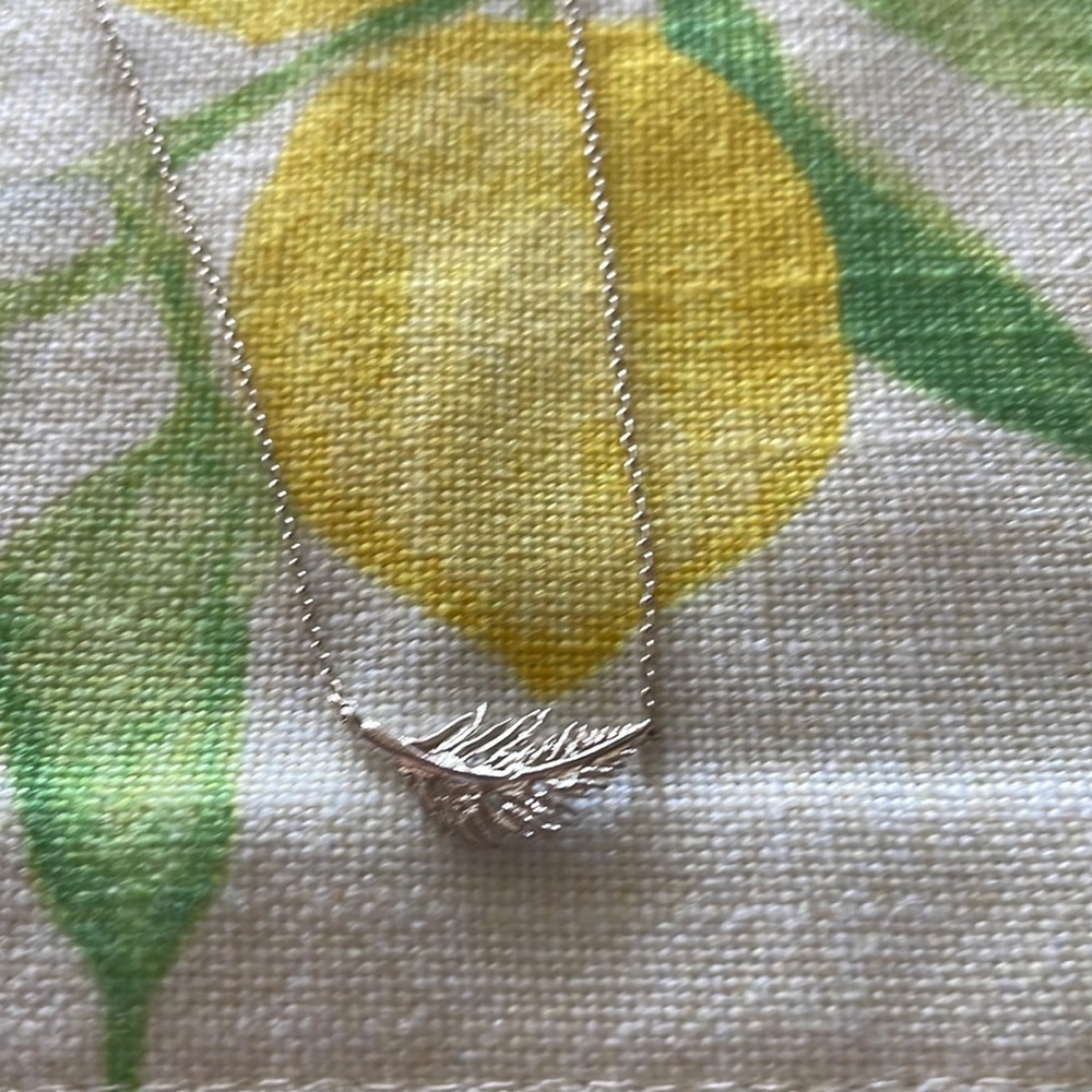 Silver feather necklace
